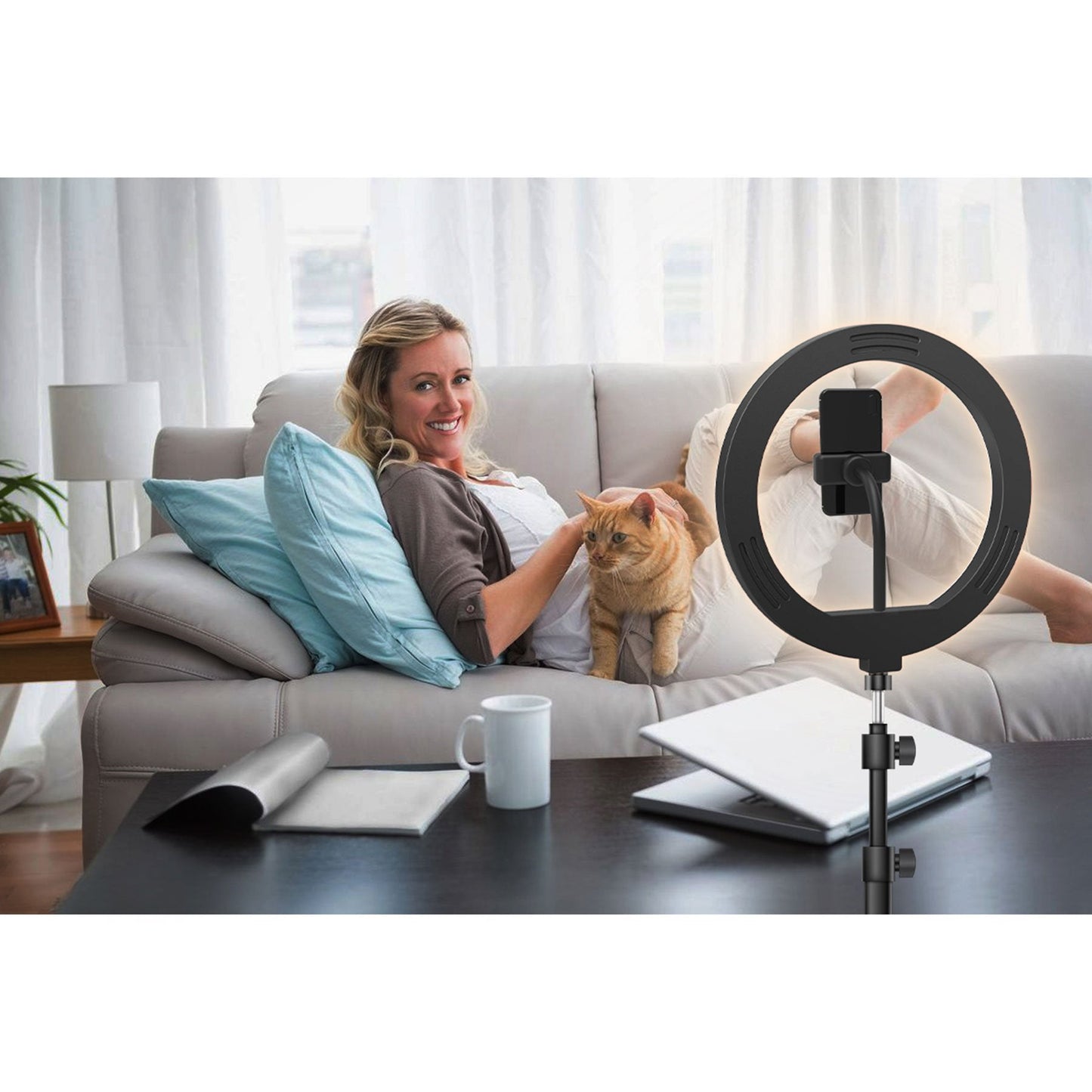 Supersonic PRO Live Stream 14” Floor Ring Light with RGB (SC-2430RGB)