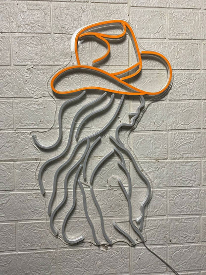 Cowgirl Art Led Light Decor, Western Wall Art Neon Sign