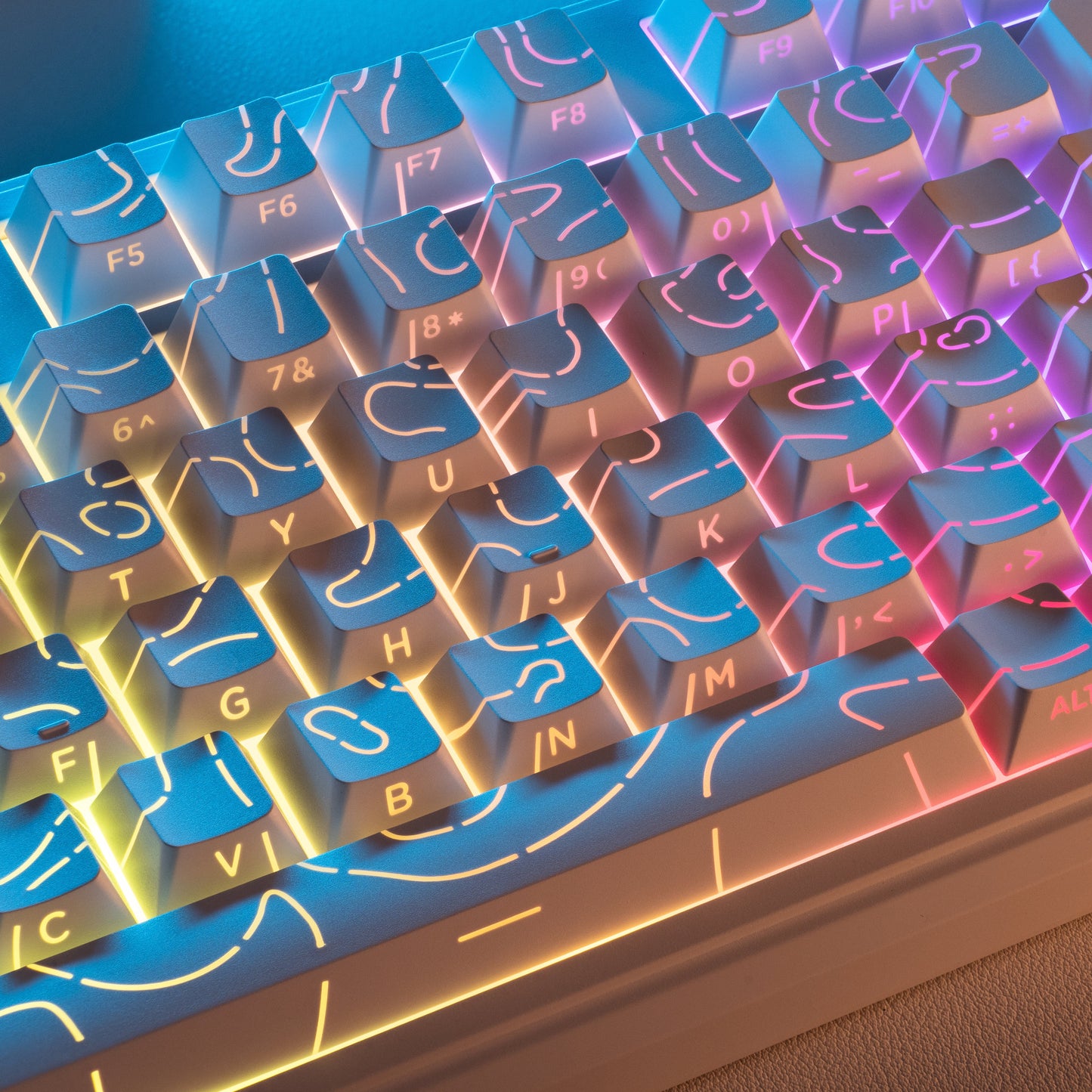 XVX K98 Silent Key Tri-Mode 100% Membrane Keyboard with Topography pattern keycaps