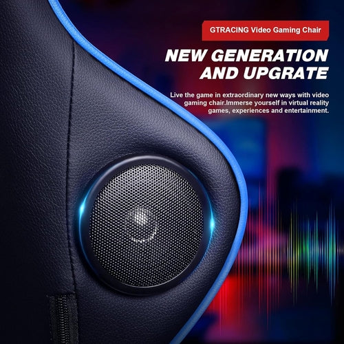 Bluetooth Gaming Chair With Footrest And Built In Speakers