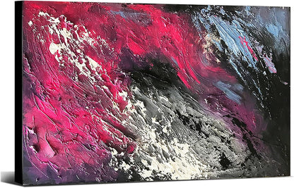 Stunning Large Hand-Painted Red & Blue Textured Canvas Wall Art - Ideal for Living Room, Bedroom & Office Décor (36x24 Inch)