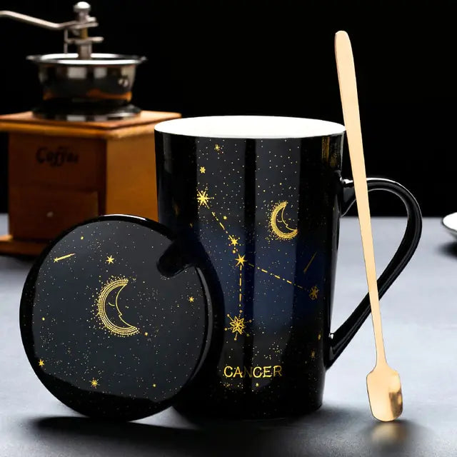 12 Constellations Creative Mug w/ Spoon