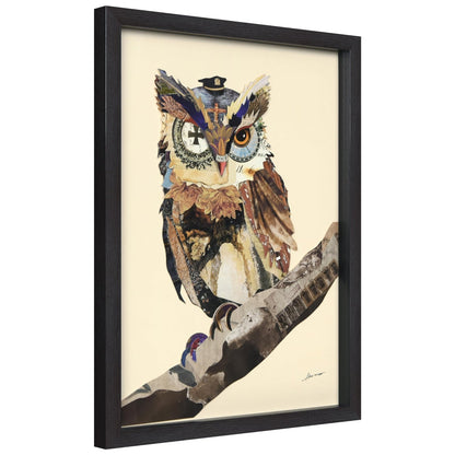 Empire Art Direct "The Wisest Owl" Dimensional Art Collage Hand Signed by Ale...