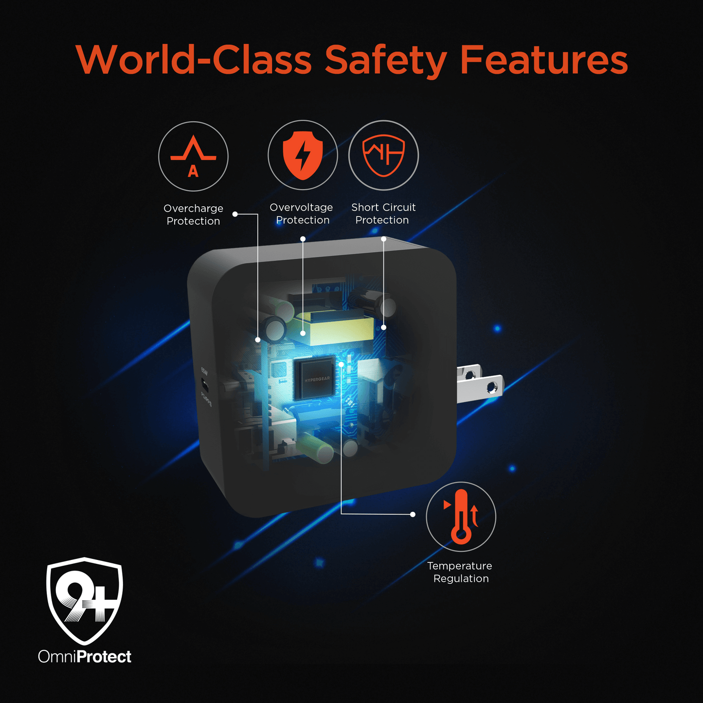 HyperGear SpeedBoost 65W USB-C PD Laptop Wall Charger with PPS