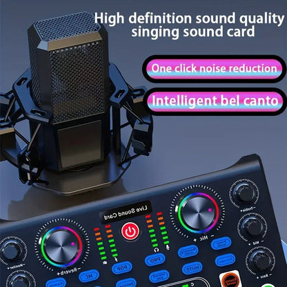 HD X60 Sound Card English Version Professional Audio Mixer for Karaoke Broadcast KTV Singing Live Sound Mixer