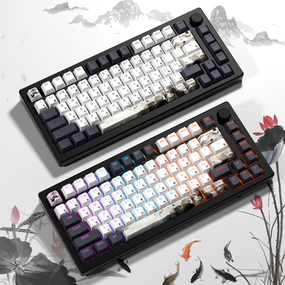 XVX  Lotus Cherry Profile Shine Through Double shot  5-sided Dye-Sub PBT Keycap Set (133-Key)