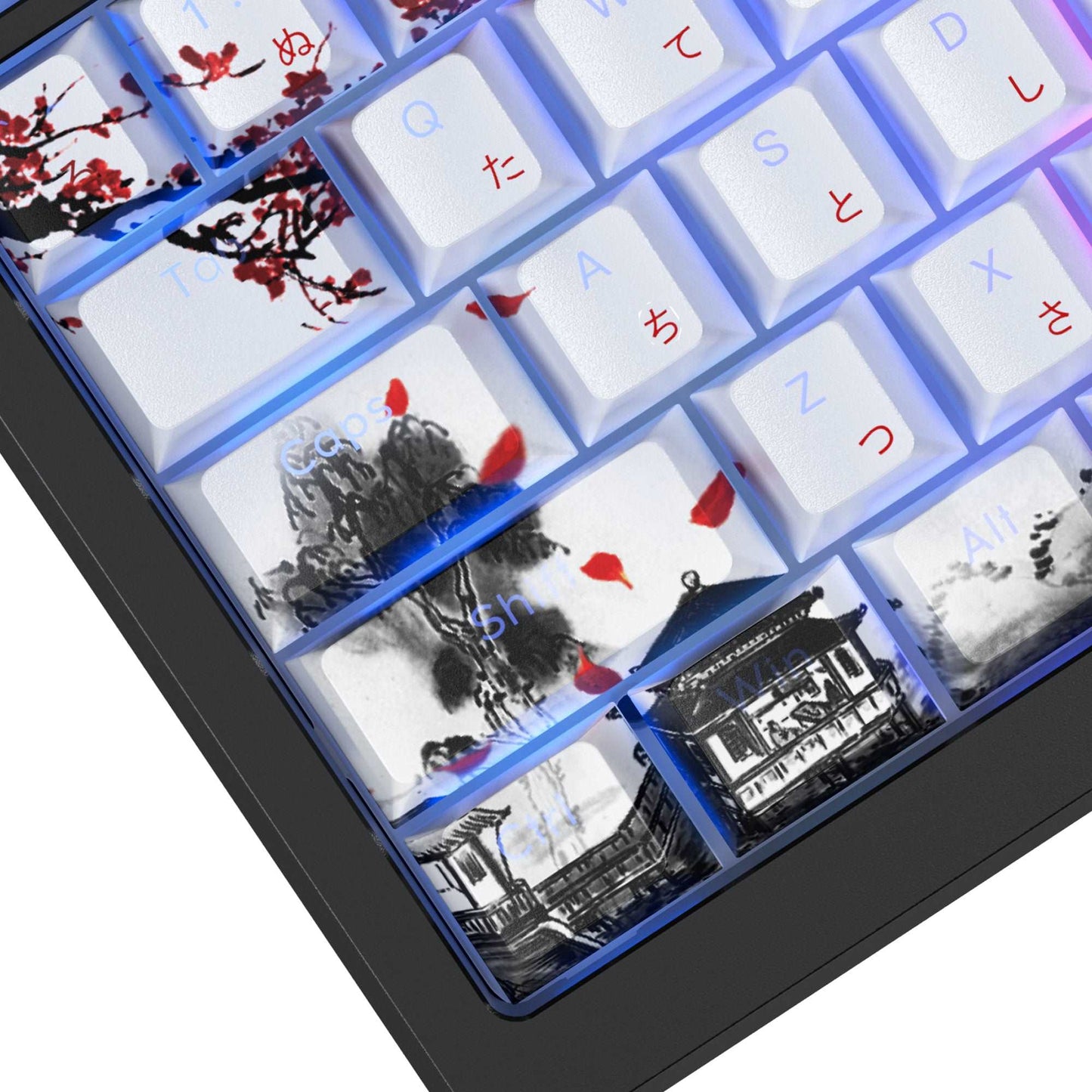 XVX  Plum Blossom Cherry Profile Double shot  5-sided Dye-Sub PBT Keycap Set (127-Key)