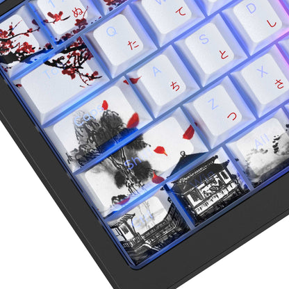 XVX  Plum Blossom Cherry Profile Double shot  5-sided Dye-Sub PBT Keycap Set (127-Key)