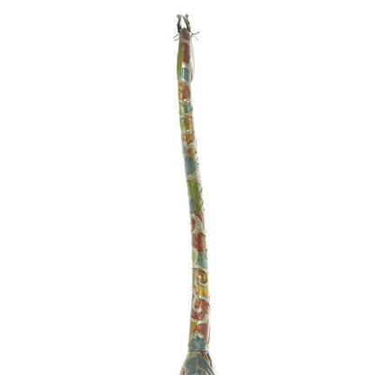 Multi Colored Metal Indoor Outdoor Tall Giraffe Sculpture with Detailed Embossed Scrollwork