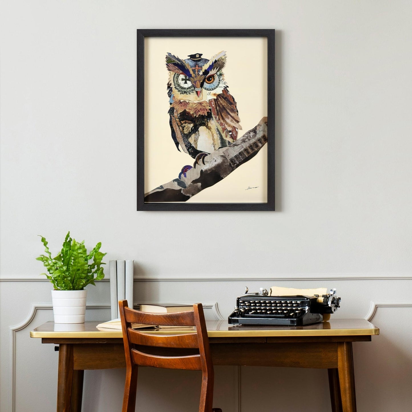 Empire Art Direct "The Wisest Owl" Dimensional Art Collage Hand Signed by Ale...