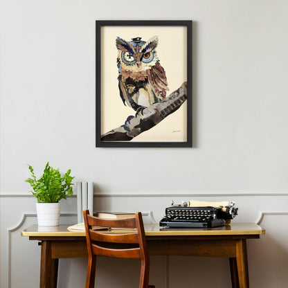 Empire Art Direct "The Wisest Owl" Dimensional Art Collage Hand Signed by Ale...