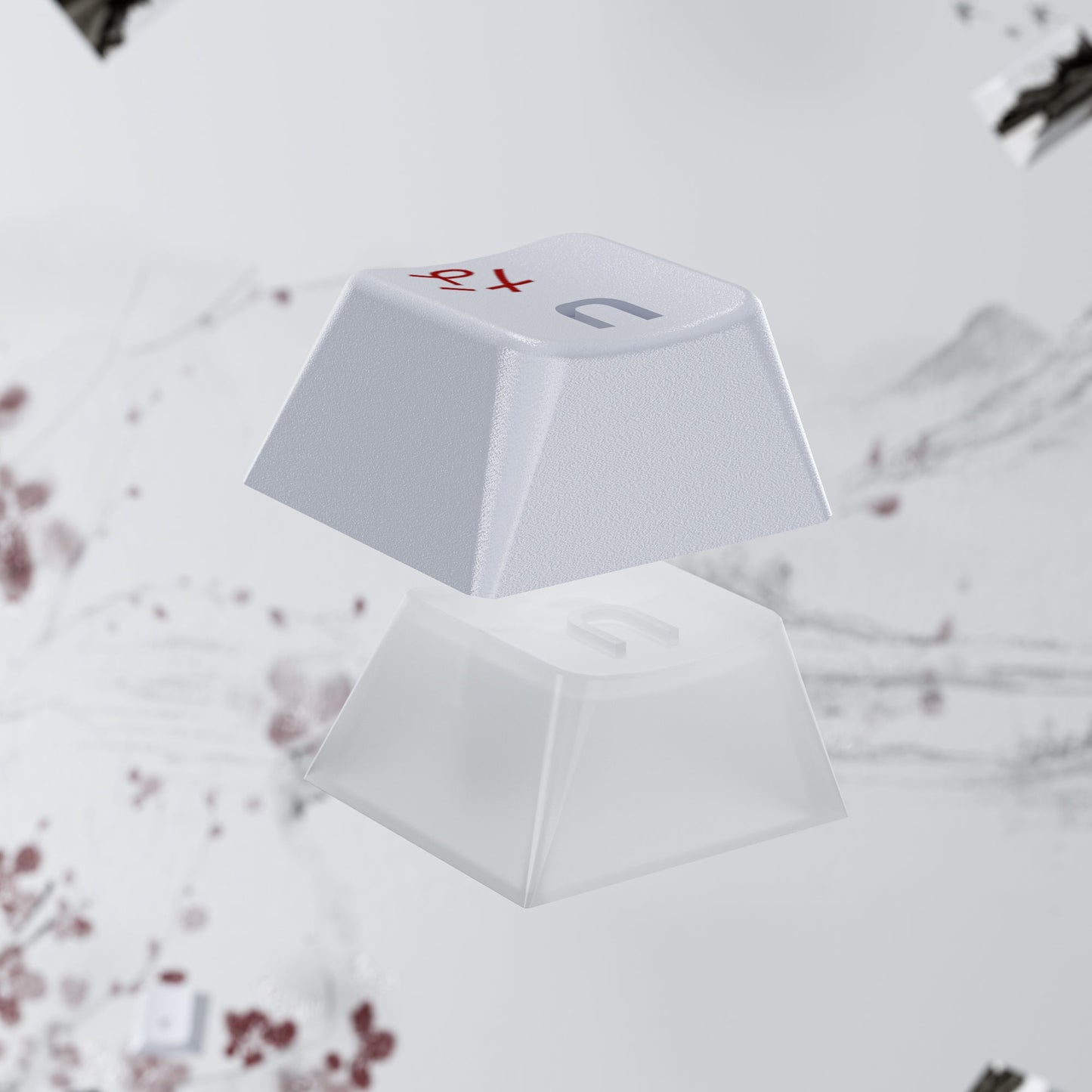 XVX  Plum Blossom Cherry Profile Double shot  5-sided Dye-Sub PBT Keycap Set (127-Key)