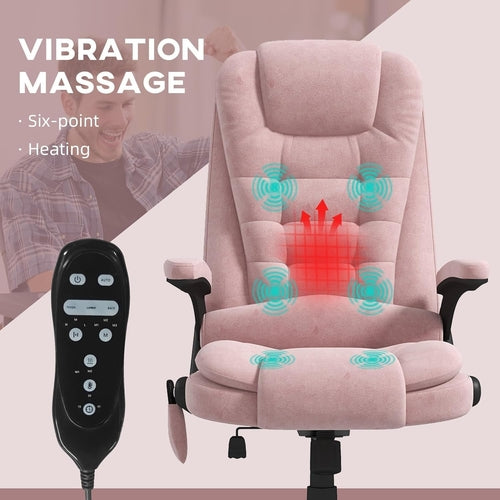 6 Point Vibrating Massage Office Chair With Heat High Back