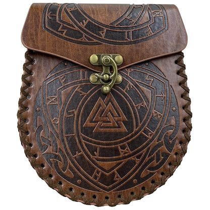 Vintage Viking Coin Purse: Medieval Belt Bag Style