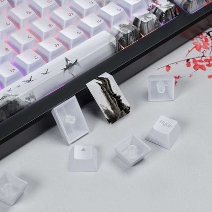 XVX  Plum Blossom Cherry Profile Double shot  5-sided Dye-Sub PBT Keycap Set (127-Key)