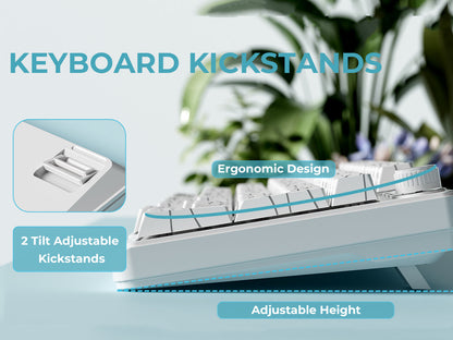 XVX K98 Silent Key Tri-Mode 100% Membrane Keyboard with Topography pattern keycaps