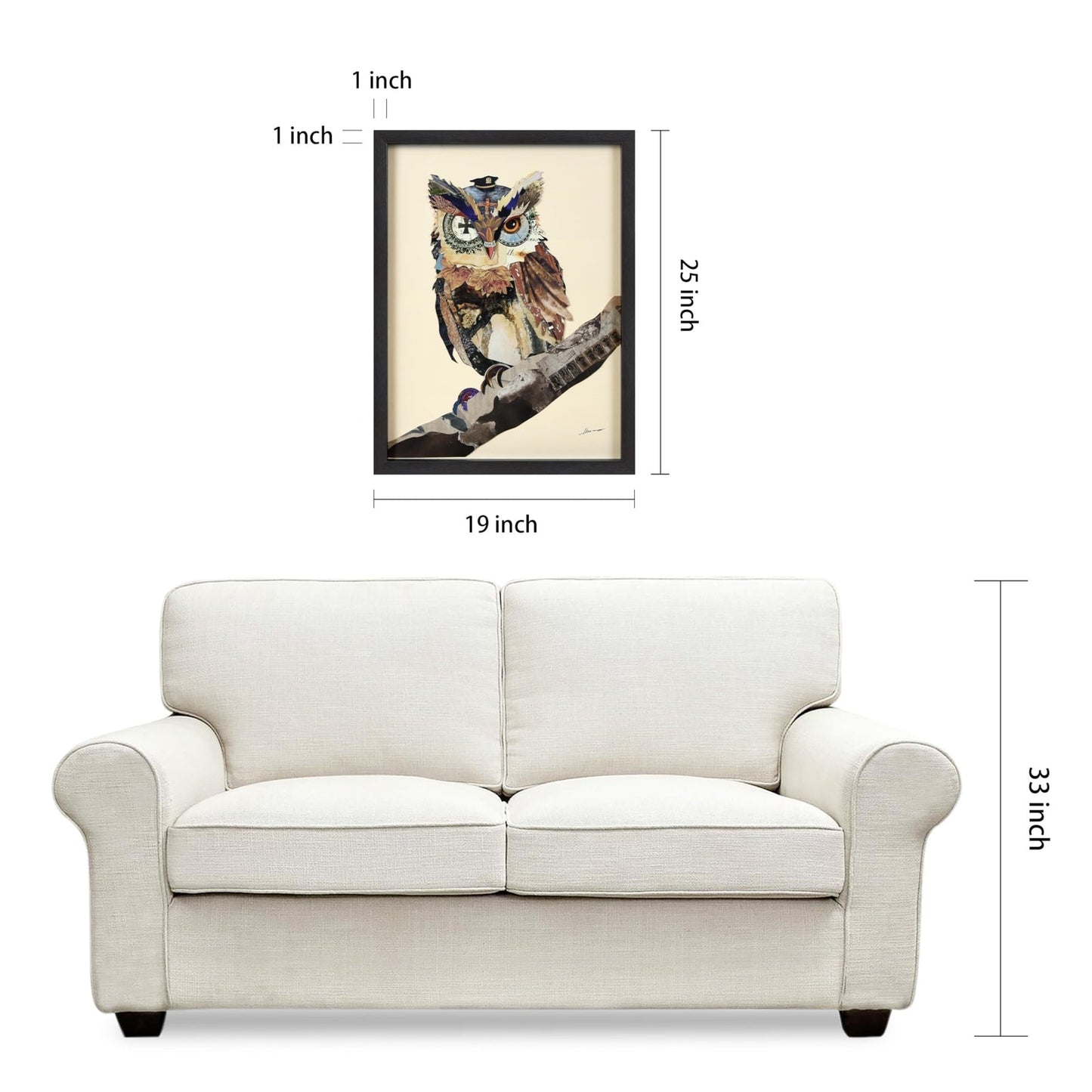 Empire Art Direct "The Wisest Owl" Dimensional Art Collage Hand Signed by Ale...