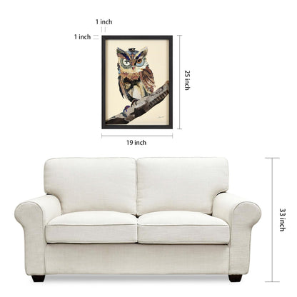 Empire Art Direct "The Wisest Owl" Dimensional Art Collage Hand Signed by Ale...