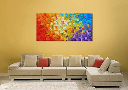 Stunning Hand-Painted Abstract Oil Painting on Canvas - Framed Wall Art, 40x20 Inches, Ready to Hang