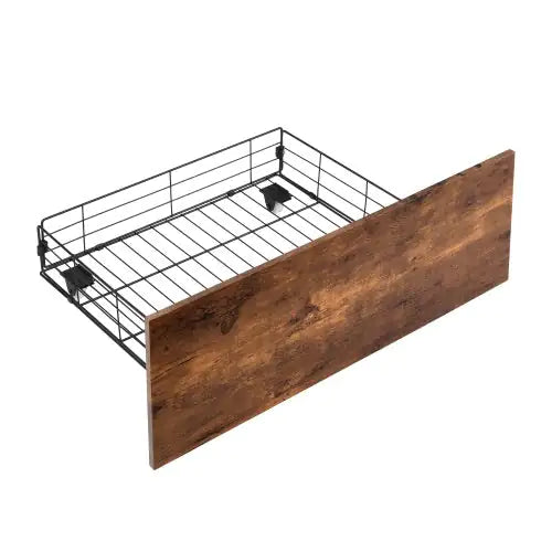 Full-Size LED Bed with Charging Hub and Drawers