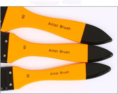 3 Piece Pro Grade Paint Brush Set 2" Angle Acrylic Painting Brushes for All Latex and Oil Paints, Stains, Wall, Home Improvement, Interior and Exterior Use