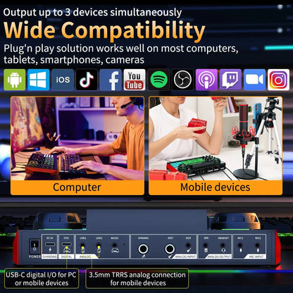 Tenlamp G9-BM800 Sound Card Set, The Best Choice For Freelance Creators, For Live Streaming, Singing, And Video Producers