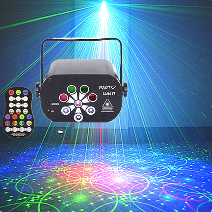 LED Stage Light Laser Projector with Voice Control - Party Lighting