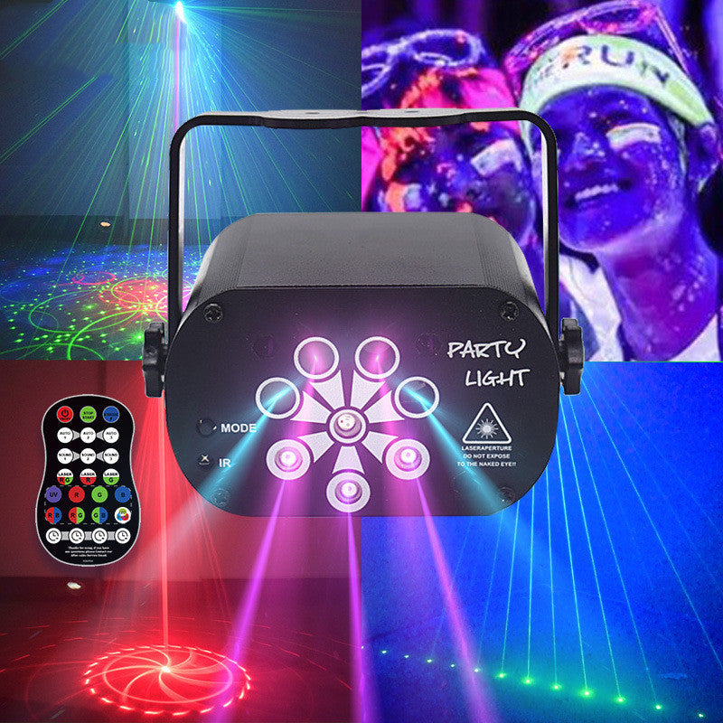 LED Stage Light Laser Projector with Voice Control - Party Lighting
