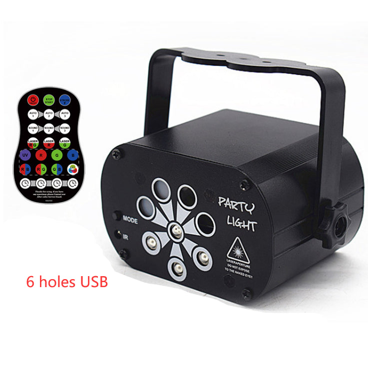 LED Stage Light Laser Projector with Voice Control - Party Lighting