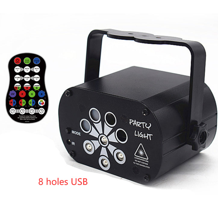LED Stage Light Laser Projector with Voice Control - Party Lighting