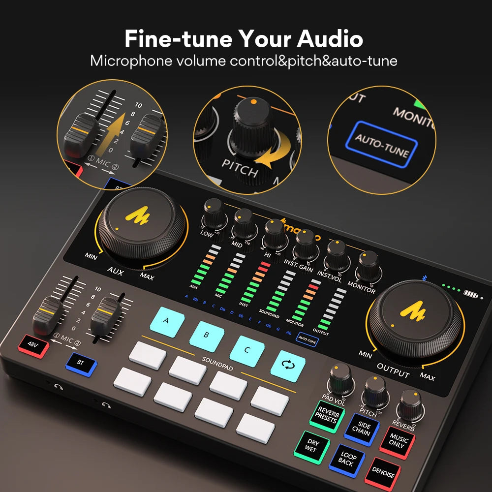 All-in-One Audio Interface and Podcast Studio - Portable Recording System