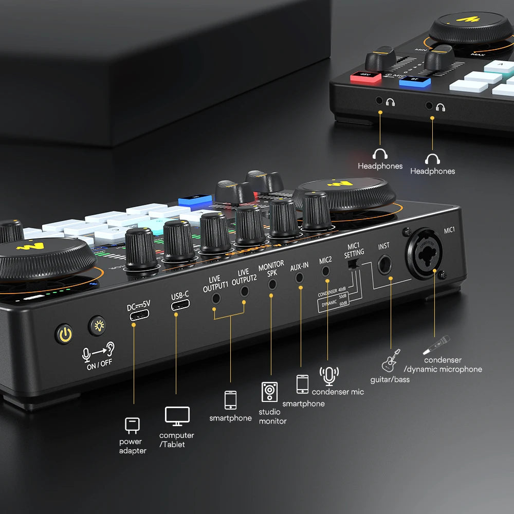 All-in-One Audio Interface and Podcast Studio - Portable Recording System
