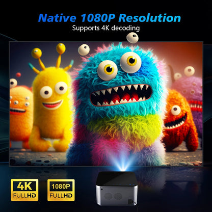 4K Smart Projector with Android 11 - 580 ANSI Lumens Home Theater