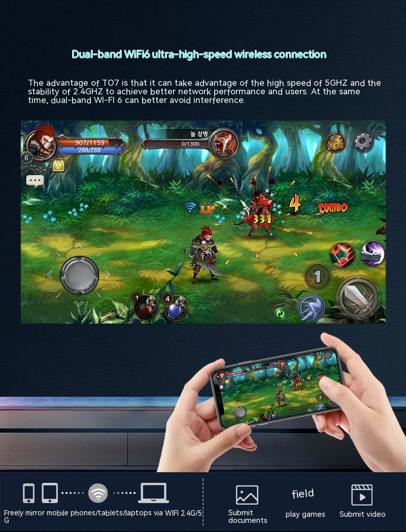 T07 Full HD Smart Projector - 320 ANSI Lumens Brightness