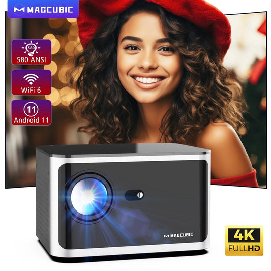 Magcubic 580 ANSI Lumens 4K Projector with Android 11 and WiFi 6