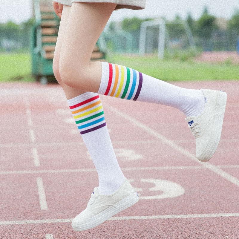 Women's Striped Knee-High Cotton Socks