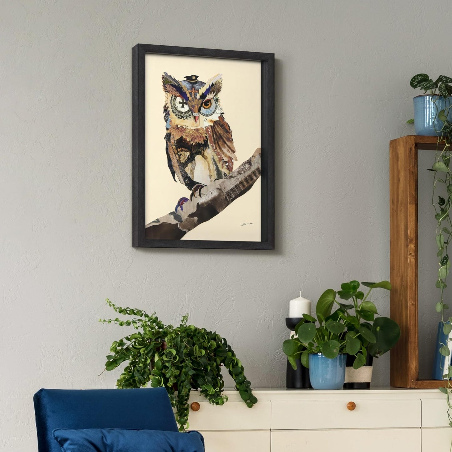 Empire Art Direct "The Wisest Owl" Dimensional Art Collage Hand Signed by Ale...