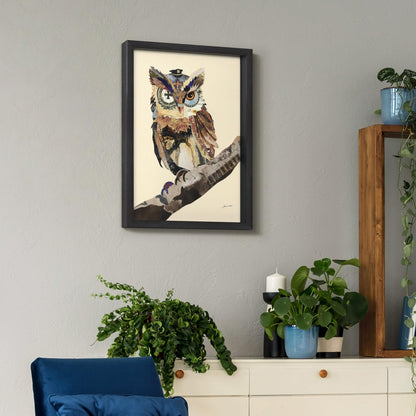 Empire Art Direct "The Wisest Owl" Dimensional Art Collage Hand Signed by Ale...