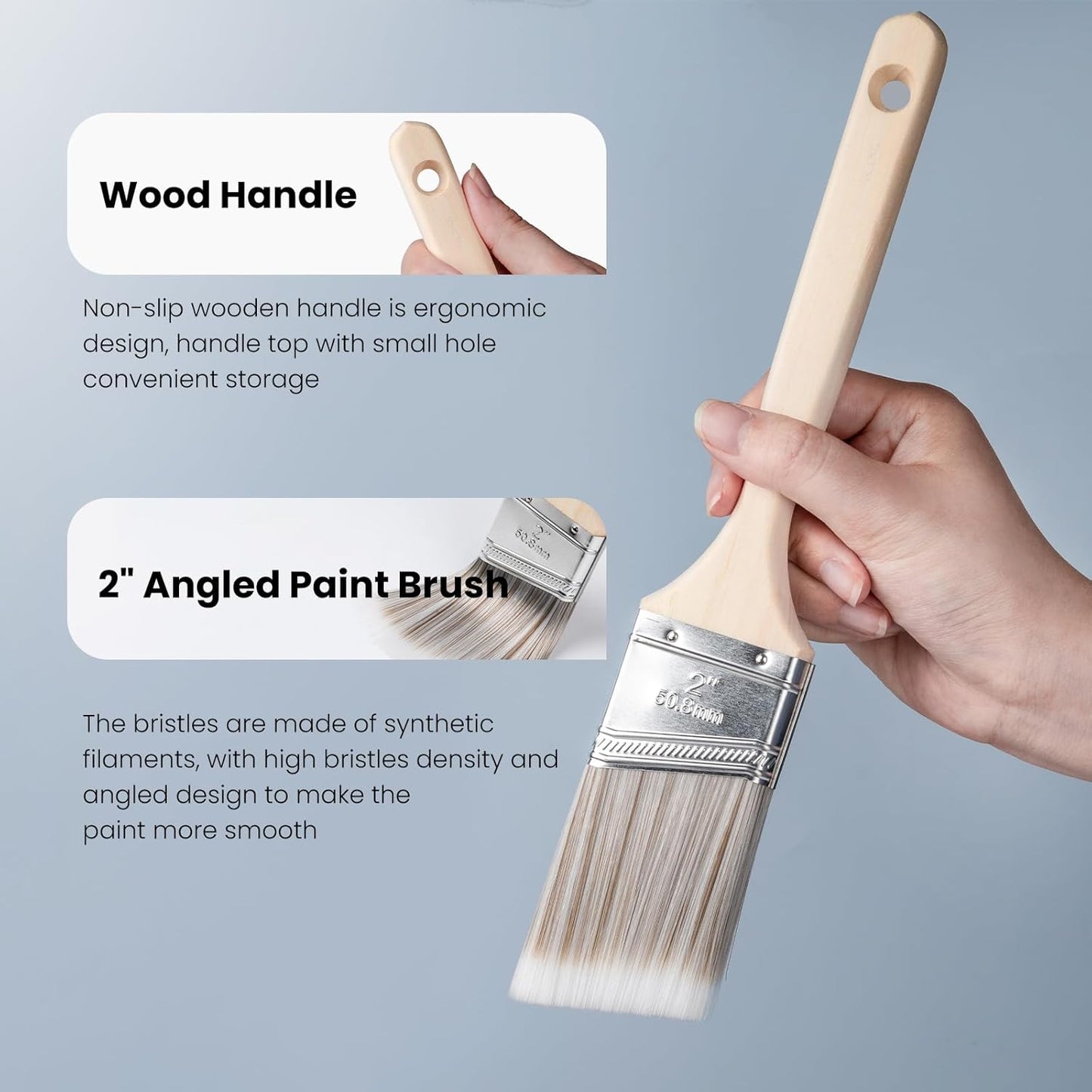 Mister Rui Paint Roller Kit, 18 Pack Paint Roller Set, 4"9" Paint Rollers for Painting Walls, Paint Tray with Liners, Angled Paint Brush, Professional Painting Kit for Home Improvement