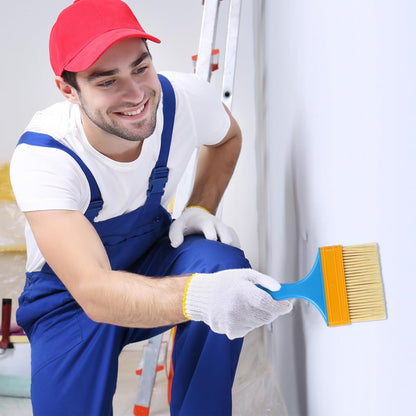 Pro Grade Waterproofing Paint Brushes - 4-Piece Flat and Angle Paint Brush Set for All Latex and Oil Paints & Stains - Home Improvement - Interior & Exterior Use