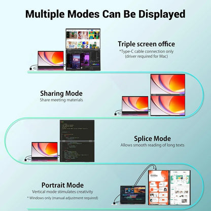 InnoView Foldable 18.5" Dual Monitor-INVPM509