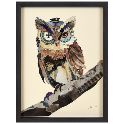 Empire Art Direct "The Wisest Owl" Dimensional Art Collage Hand Signed by Ale...