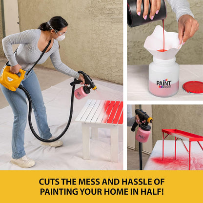 Paint Zoom Paint Sprayer- Powerful 700-watt Spray Gun Tool HVLP Sprayer for Interior & Exterior Home Painting and DIY Home Improvement Projects With Set of 3 Additional Plastic Paint Containers Bundle