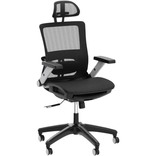 Ergonomic Mesh Office Chair, High Back Computer Executive Desk Chair with Headrest and 4D Flip-Up Armrests, Computer Chairs