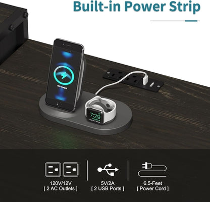 11 Drawers Dresser with Fabric Drawers,Charging Station, LED Lights