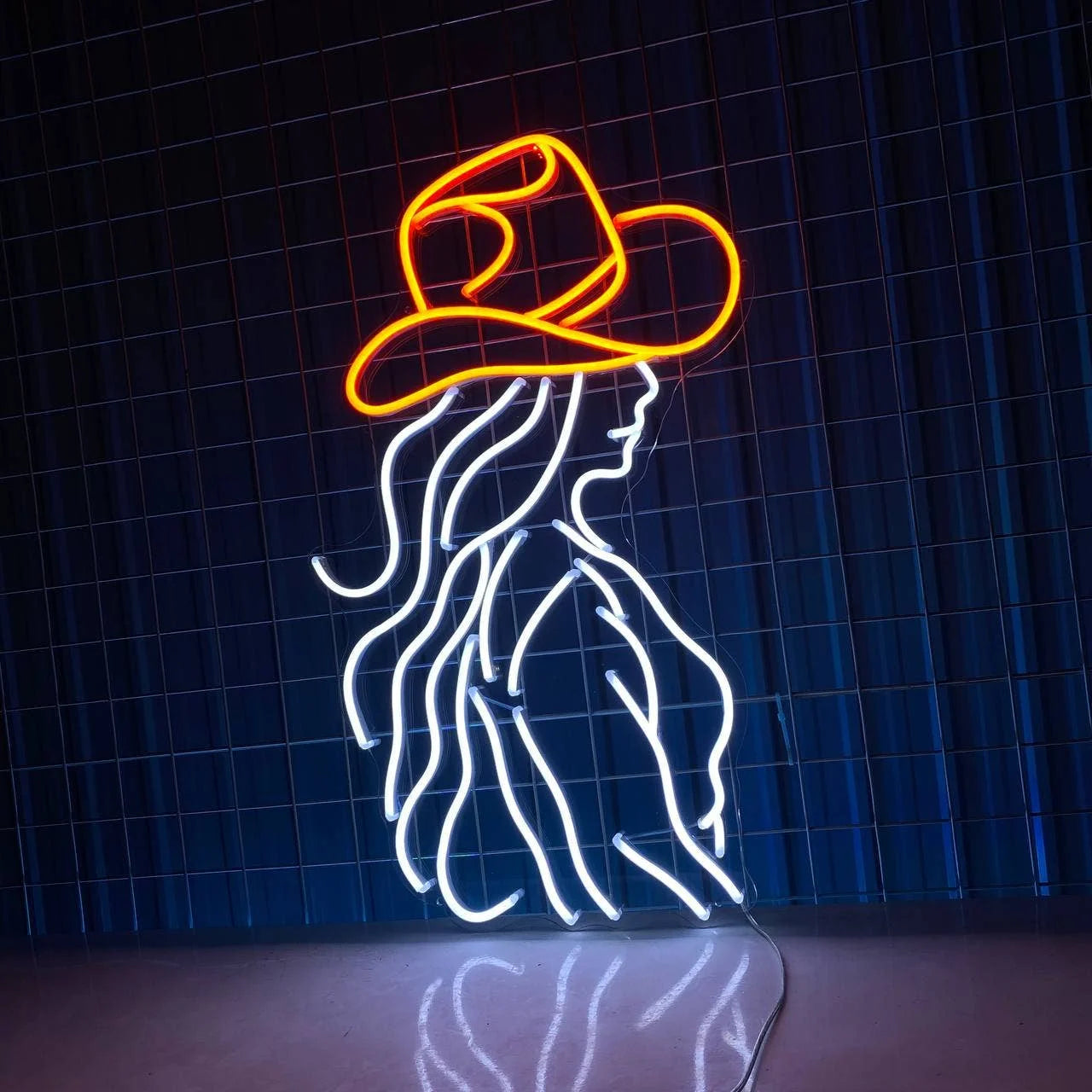 Cowgirl Art Led Light Decor, Western Wall Art Neon Sign