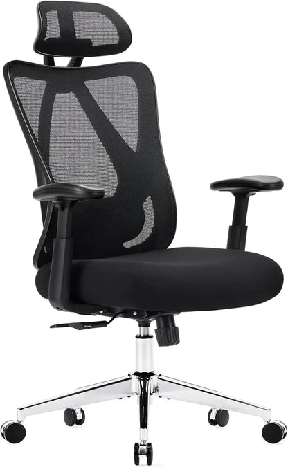 Home Office Desk Chair, Ergonomic Rolling Work Swivel High Ba 135°Tilt Function Big and Tall Computer with Wheels, 2D Armrest