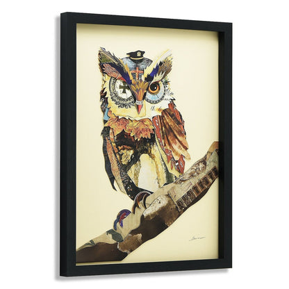 Empire Art Direct "The Wisest Owl" Dimensional Art Collage Hand Signed by Ale...
