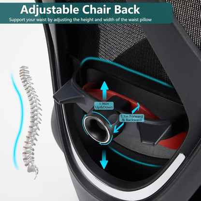 Home Office Desk Chair, Ergonomic Rolling Work Swivel High Ba 135°Tilt Function Big and Tall Computer with Wheels, 2D Armrest