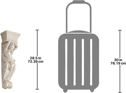 Exquisite  Caryatid Wall Sculpture in Antique Stone - 8.5" x 7